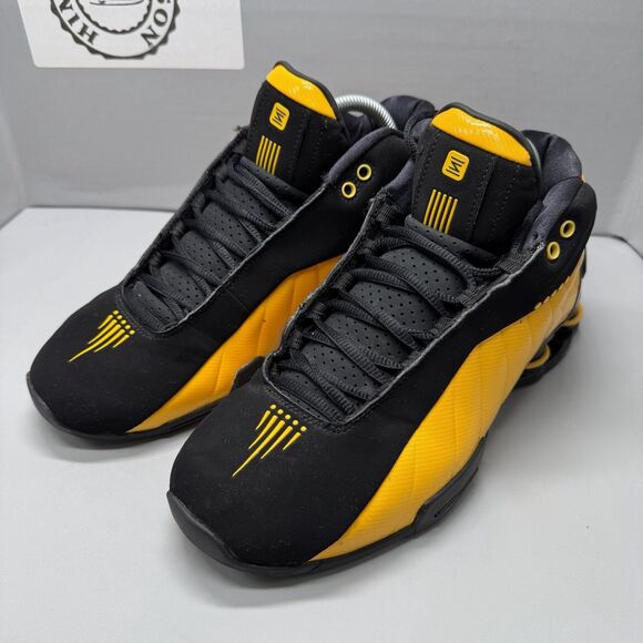 Nike Shox BB4 Black University Gold AT7843-002 Sneakers Men Size 8 Preowned RARE
